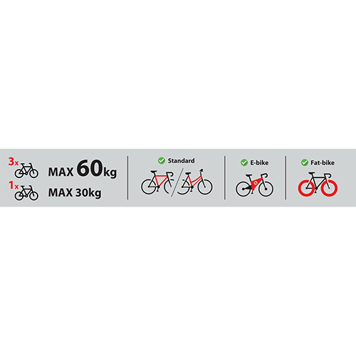 Asura 3, fietsendrager voor trekhaak – 2 fietsen – kantel- en inklapbaar - Afbeelding 6